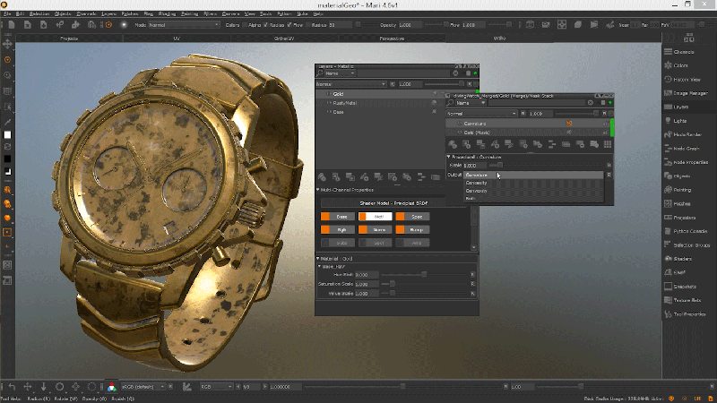 Mari 4.6 - Procedural Nodes - Curvature.gif